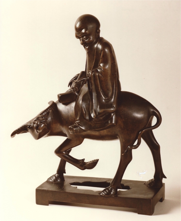 Een bronzen wierookvat, Chou Lao gezeten op een buffel